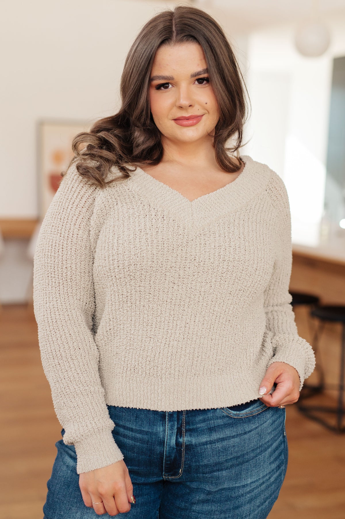 One Eleven North Stuck In The Moment V-Neck Sweater Tops