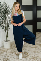 See and be seen Suit Yourself Adjustable Strap Jumpsuit in Navy Womens