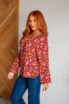 Andree by Unit Sunday Brunch Blouse in Rust Floral Blouses