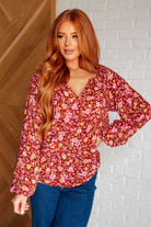 Andree by Unit Sunday Brunch Blouse in Rust Floral Blouses