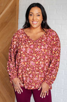 Andree by Unit Sunday Brunch Blouse in Rust Floral Blouses