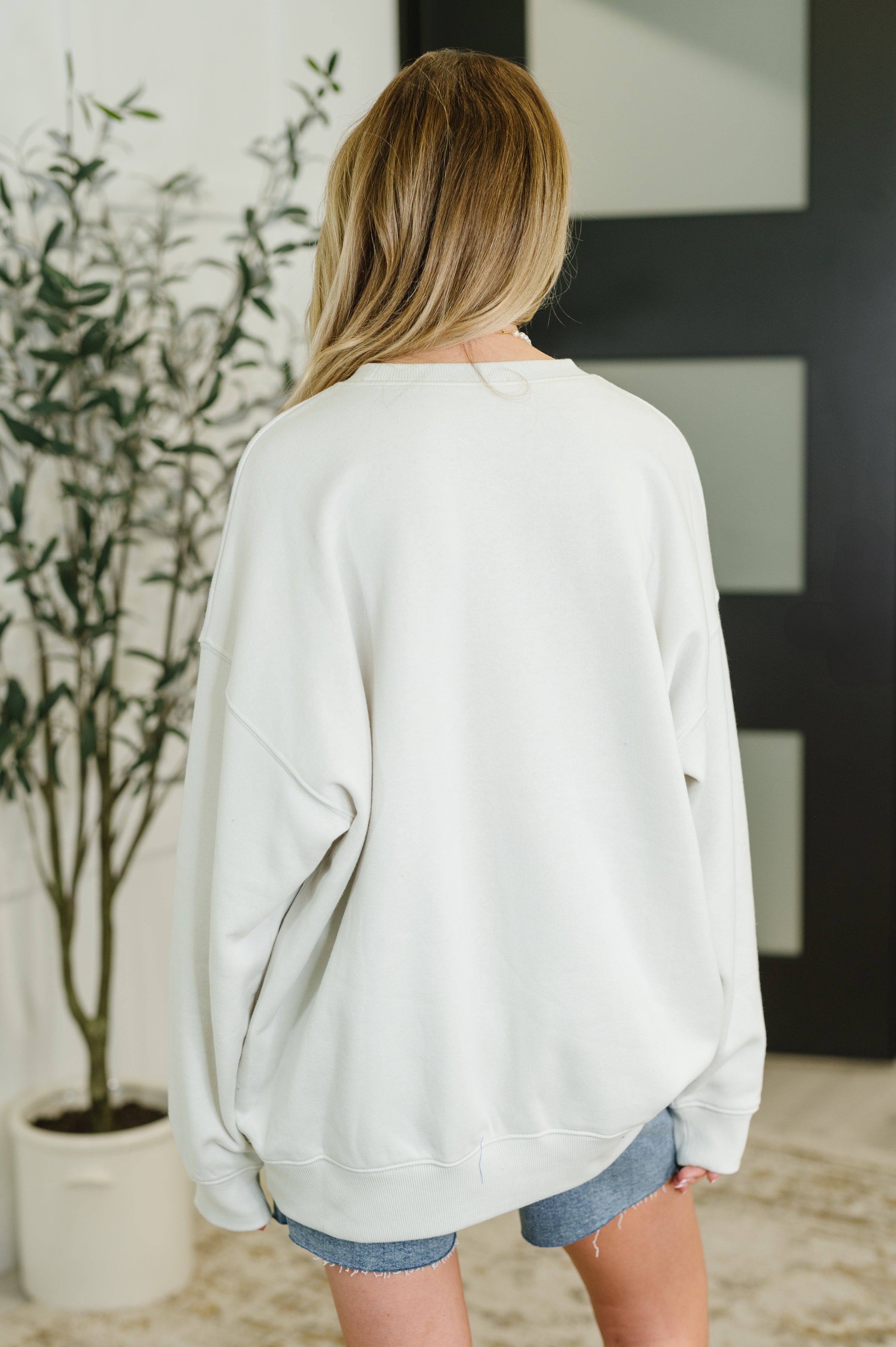 Zenana Sunday Snug Relaxed Pullover in Bone Womens