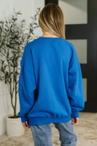 Zenana Sunday Snug Relaxed Pullover in Ocean Blue Womens