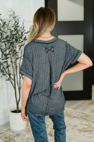 Zenana Sunday's Bestie Mineral Wash Top in Ash Black Womens