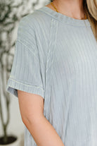 Zenana Sunday's Bestie Mineral Wash Top in Light Grey Womens