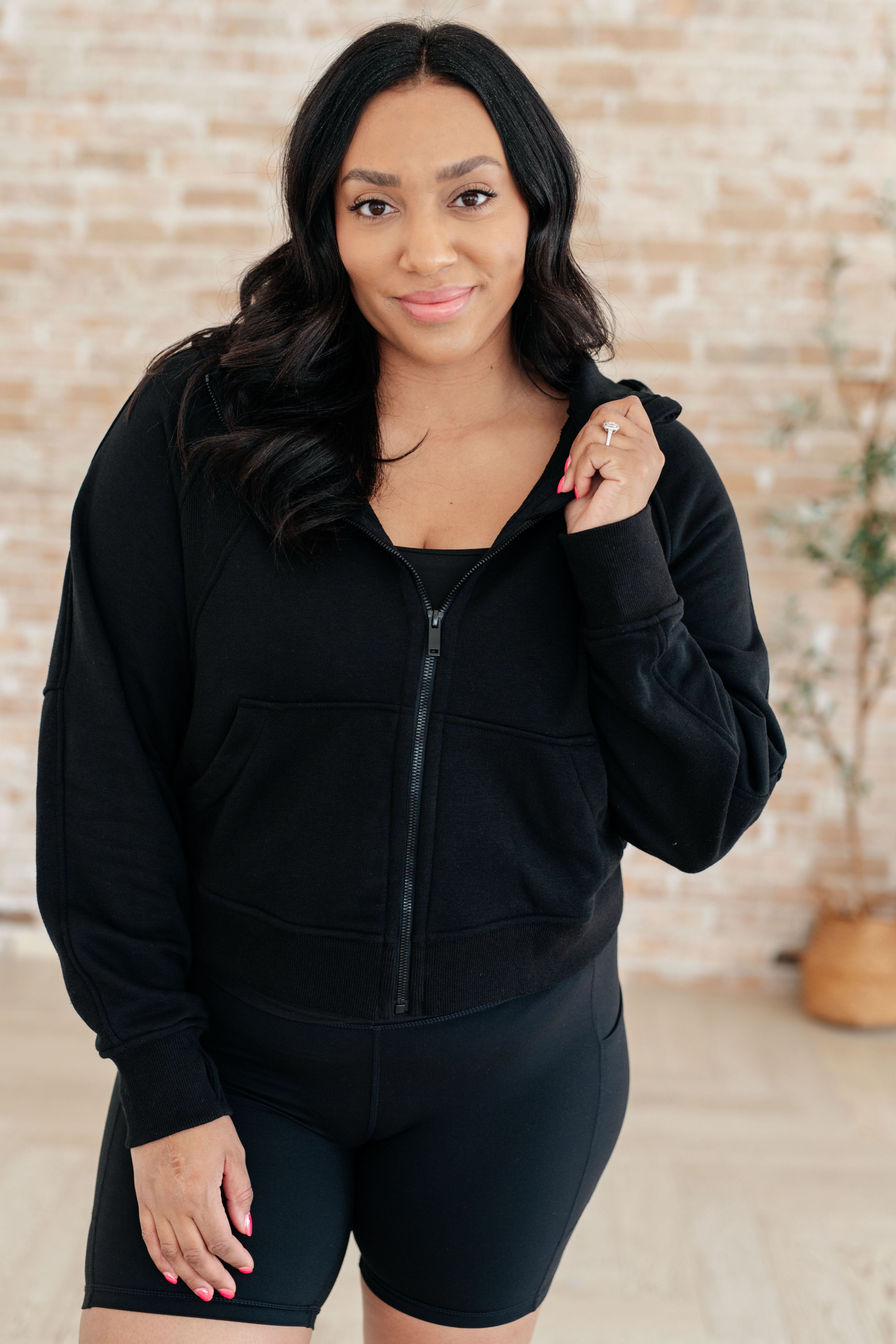 Rae Mode Sun or Shade Zip Up Jacket in Black Ave Shops