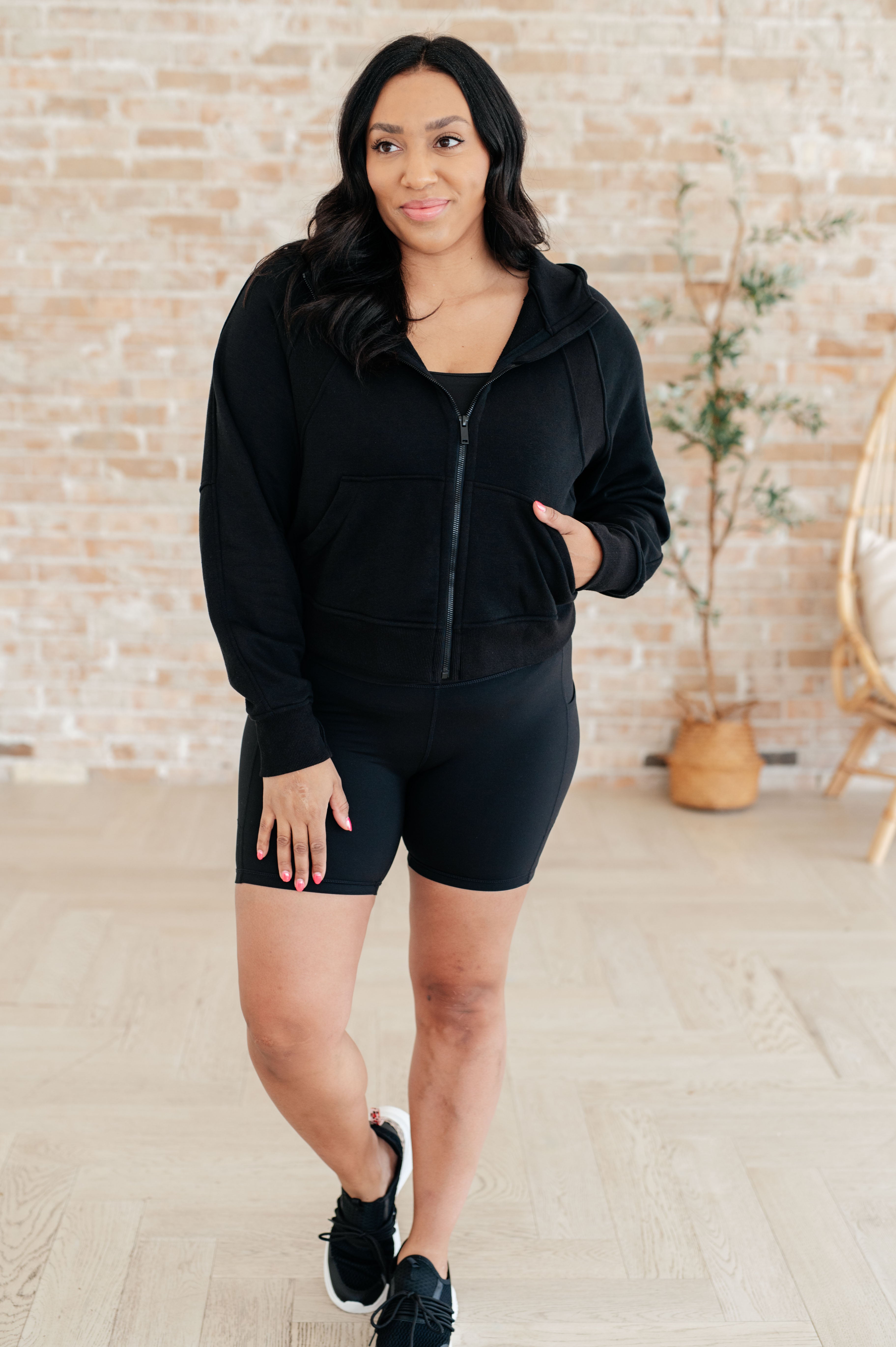 Rae Mode Sun or Shade Zip Up Jacket in Black Ave Shops
