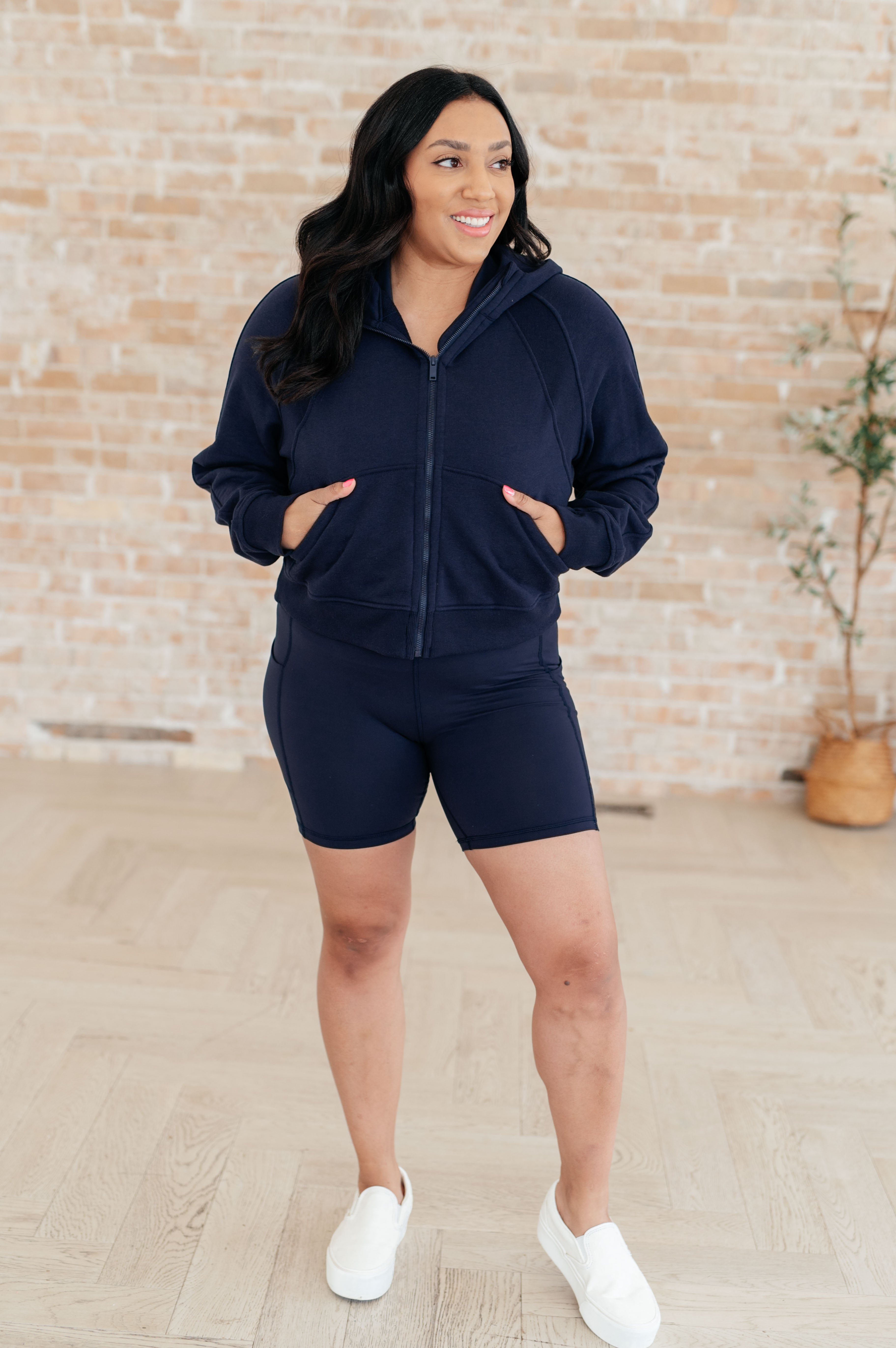 Rae Mode Sun or Shade Zip Up Jacket in Navy Ave Shops