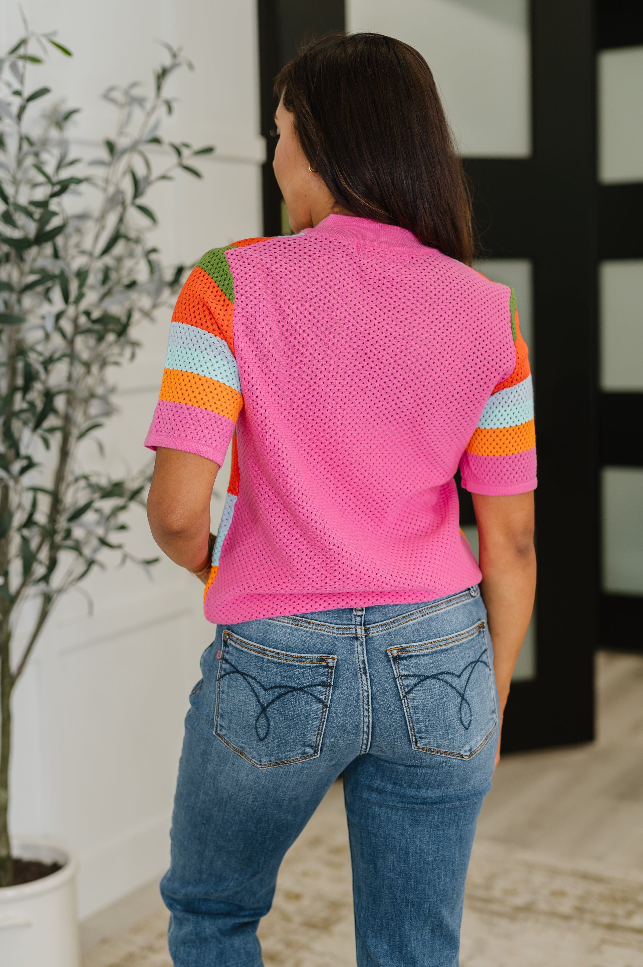 One Eleven North Sunset Stitch Knit Top Womens