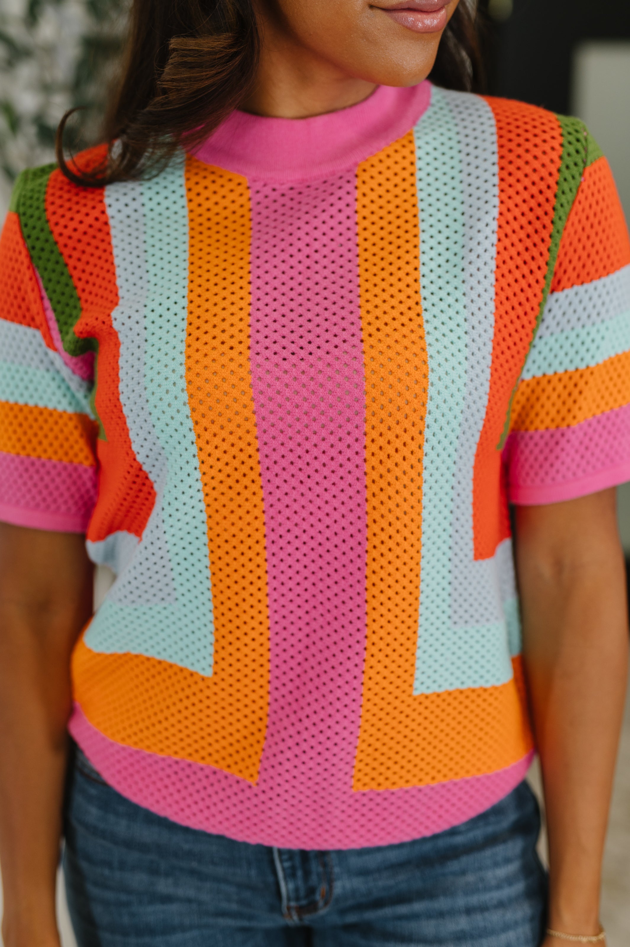 One Eleven North Sunset Stitch Knit Top Womens