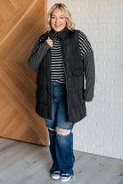 One Eleven North Super Clever Patchwork Striped Top in Black Shirts & Tops