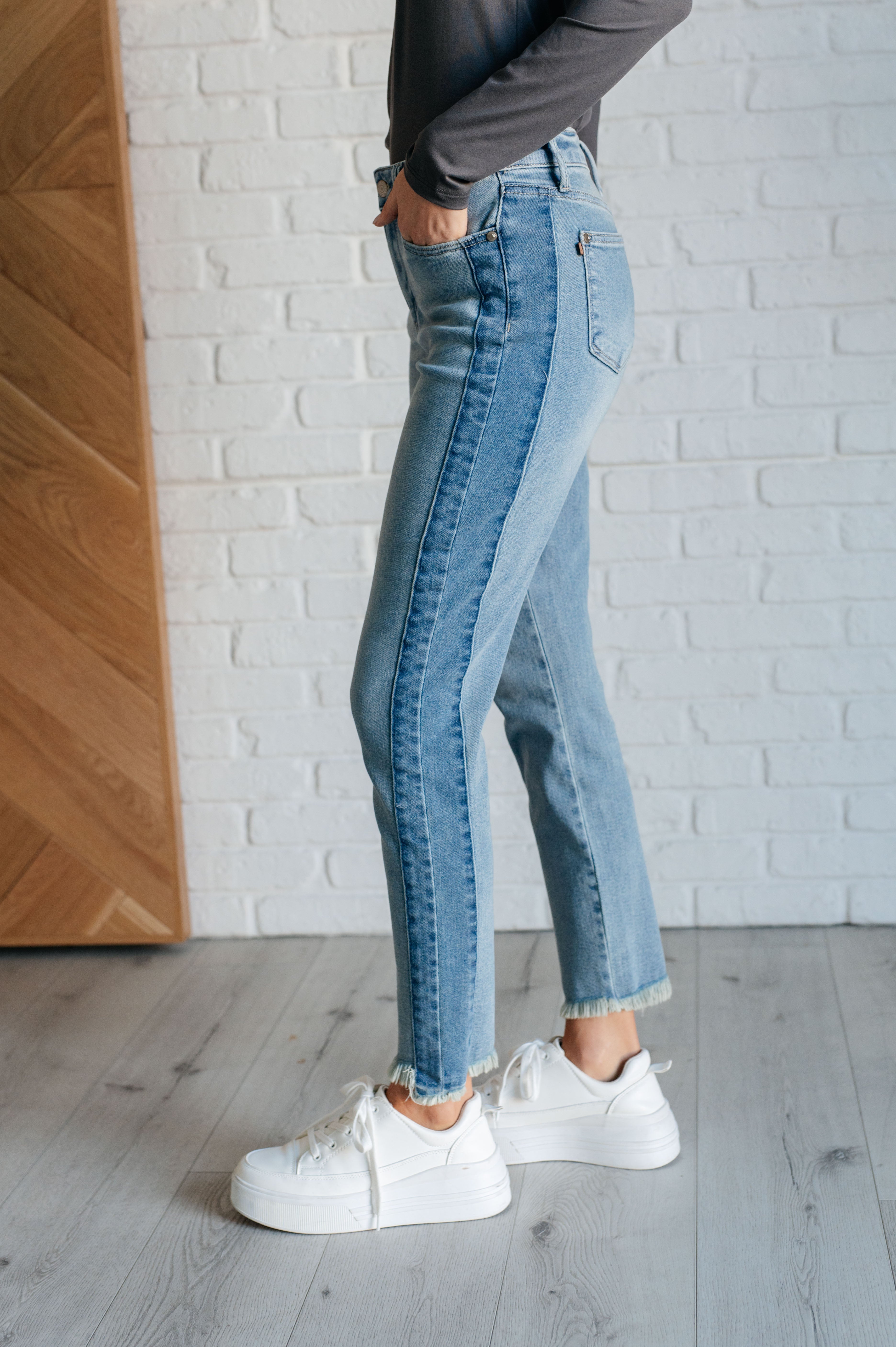 Judy Blue Susan High Rise Side Panel Detail Slim Jeans Ave Shops