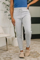 Zenana Sweat It High Waisted Joggers in Heather Grey Womens