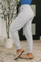 Zenana Sweat It High Waisted Joggers in Heather Grey Womens