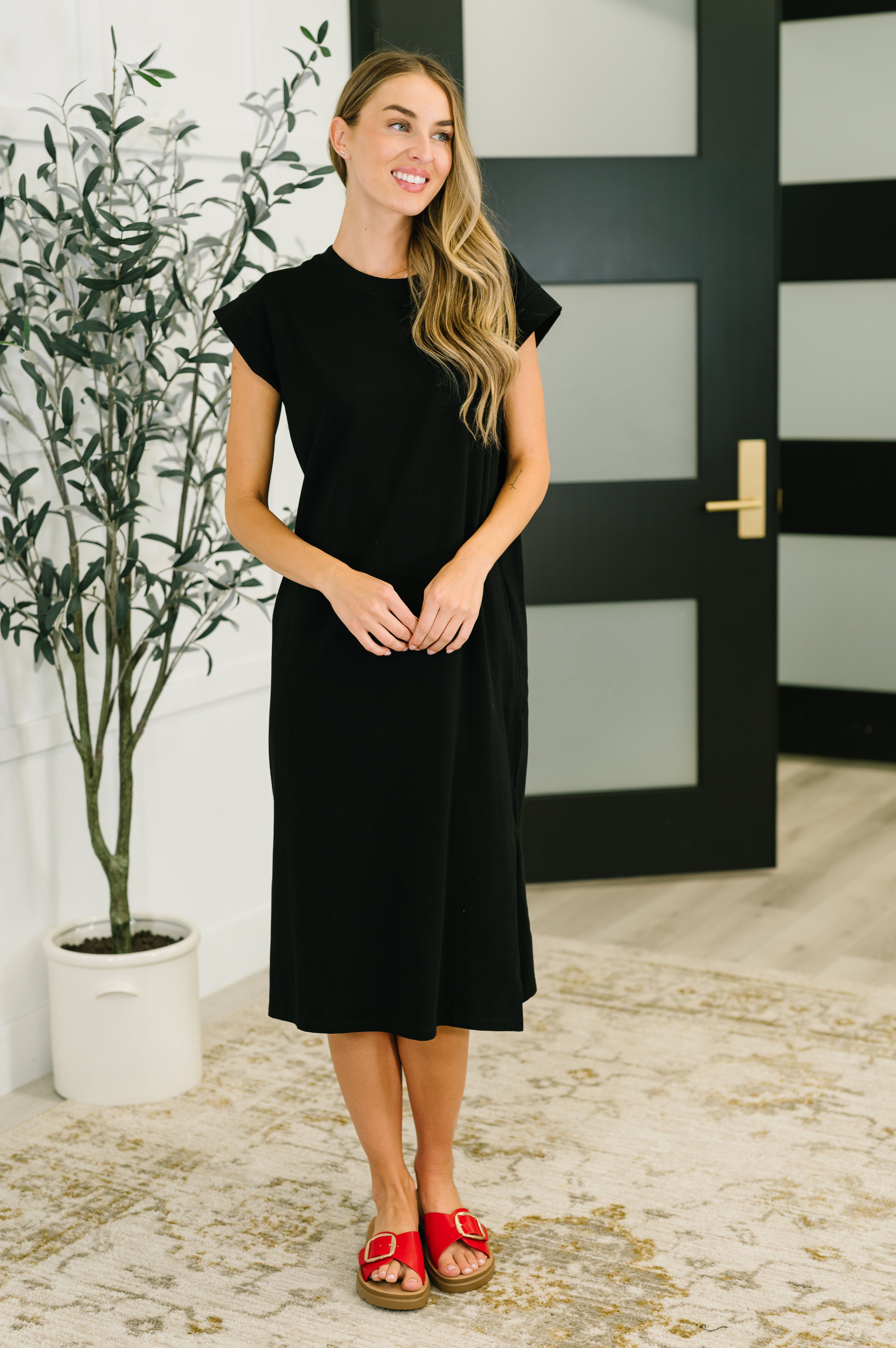 Zenana Sweet Like That Casual Dress in Black Womens