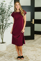 Zenana Sweet Like That Casual Dress in Cabernet 3XL Womens