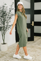 Zenana Sweet Like That Casual Dress in Light Olive 3XL Womens