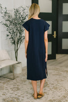 Zenana Sweet Like That Casual Dress in Navy Womens