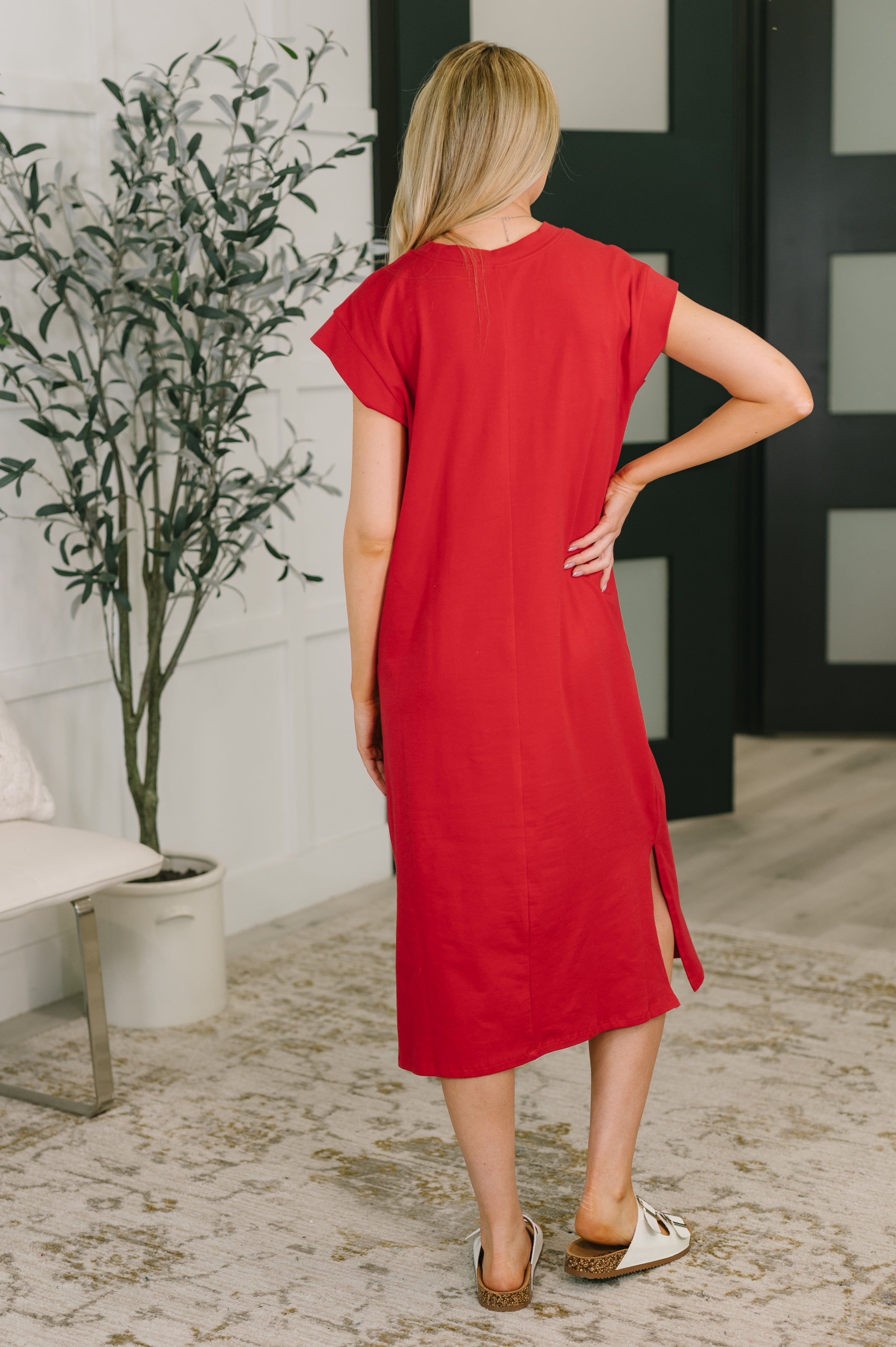 Zenana Sweet Like That Casual Dress in Ruby Womens