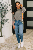 Haptics Sweet as Pie Color Block Relaxed Long Sleeve Womens