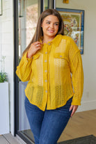 Very J Sweeter Than Nectar Lace Button Down in Honey Ave Shops