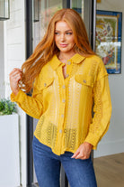 Very J Sweeter Than Nectar Lace Button Down in Honey Ave Shops