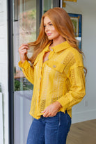 Very J Sweeter Than Nectar Lace Button Down in Honey Ave Shops