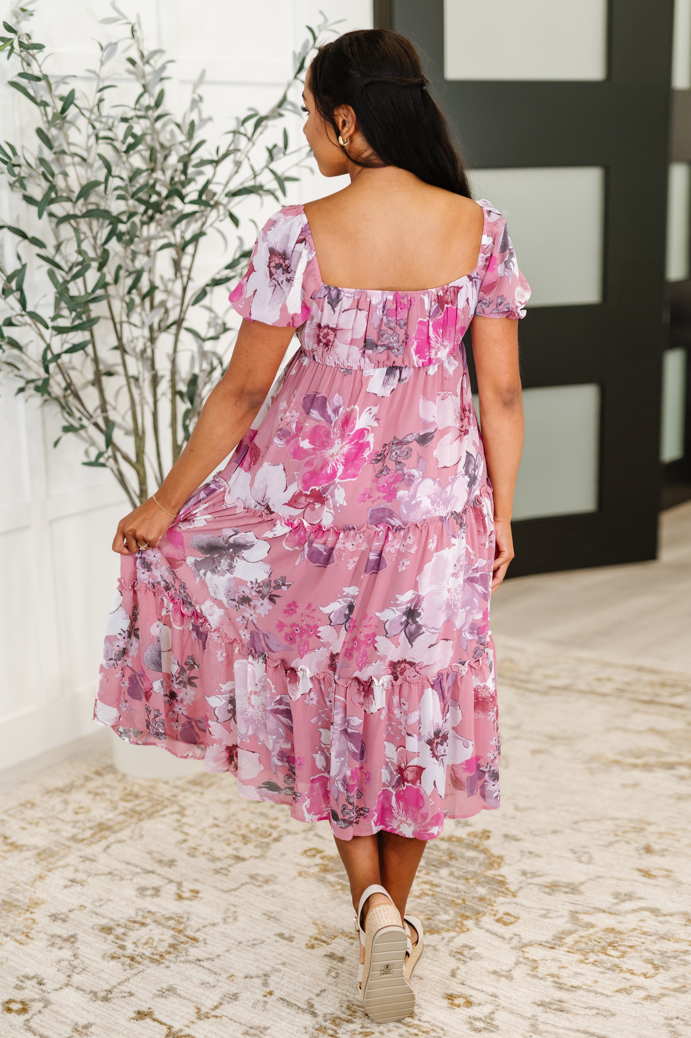Hyfve Sweetheart Club Square Neck Floral Dress Womens