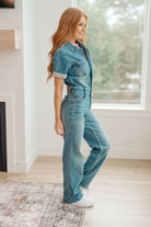 Judy Blue Sylvia Short Sleeve Denim Jumpsuit Ave Shops