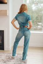 Judy Blue Sylvia Short Sleeve Denim Jumpsuit Ave Shops