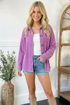 Reborn J Your Ribbed Button Magenta Jacket