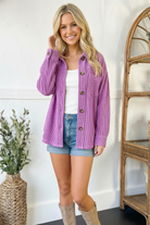 Reborn J Your Ribbed Button Magenta Jacket