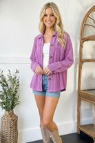 Reborn J Your Ribbed Button Magenta Jacket
