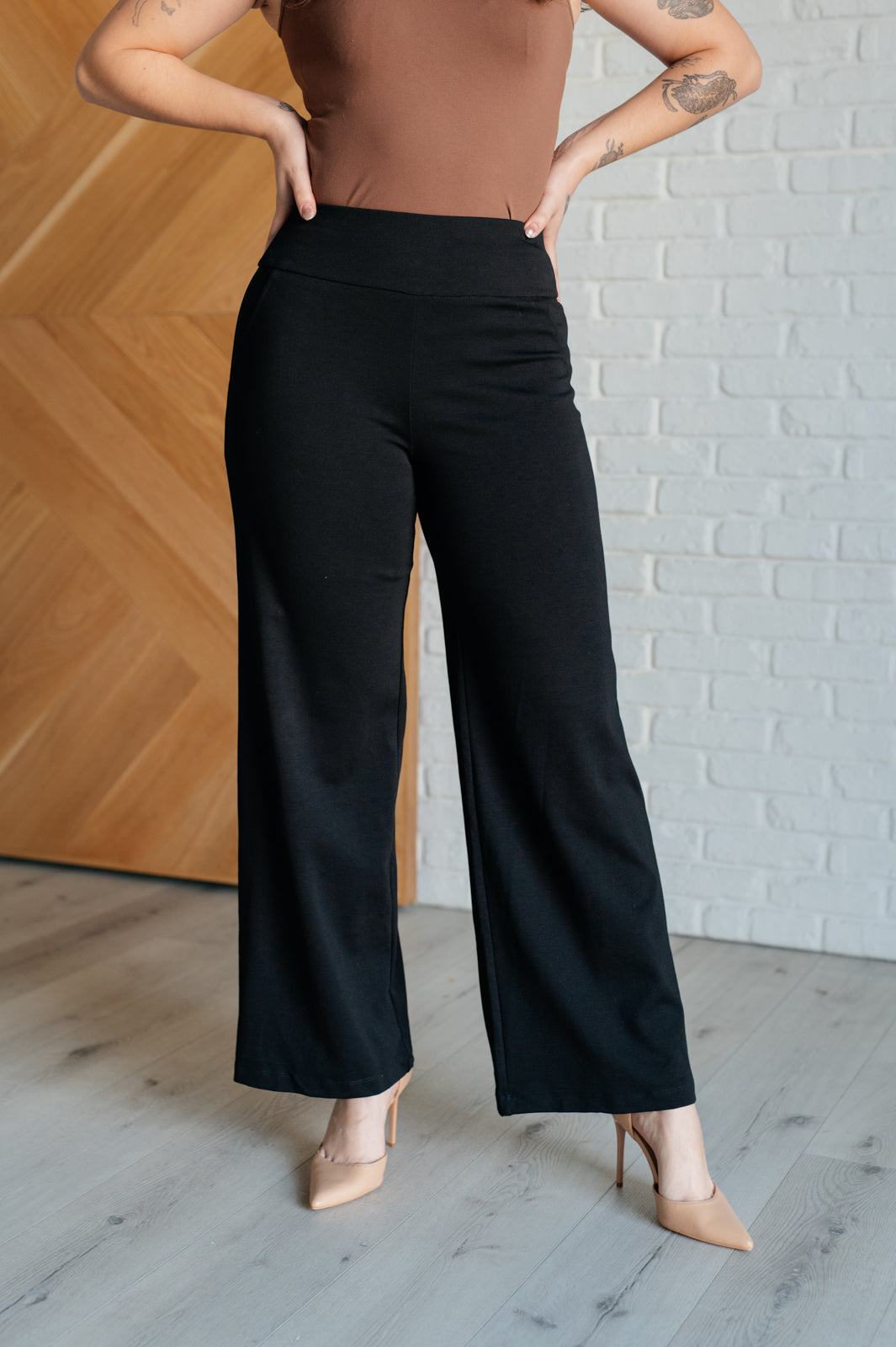 Dear Scarlett Magic Wide Leg Pants in Black Ave Shops