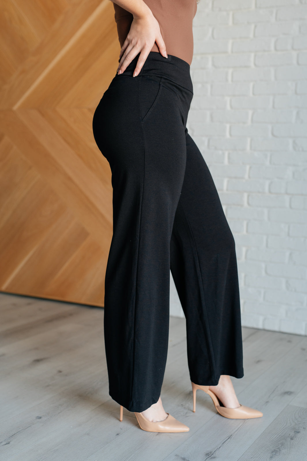 Dear Scarlett Magic Wide Leg Pants in Black Ave Shops