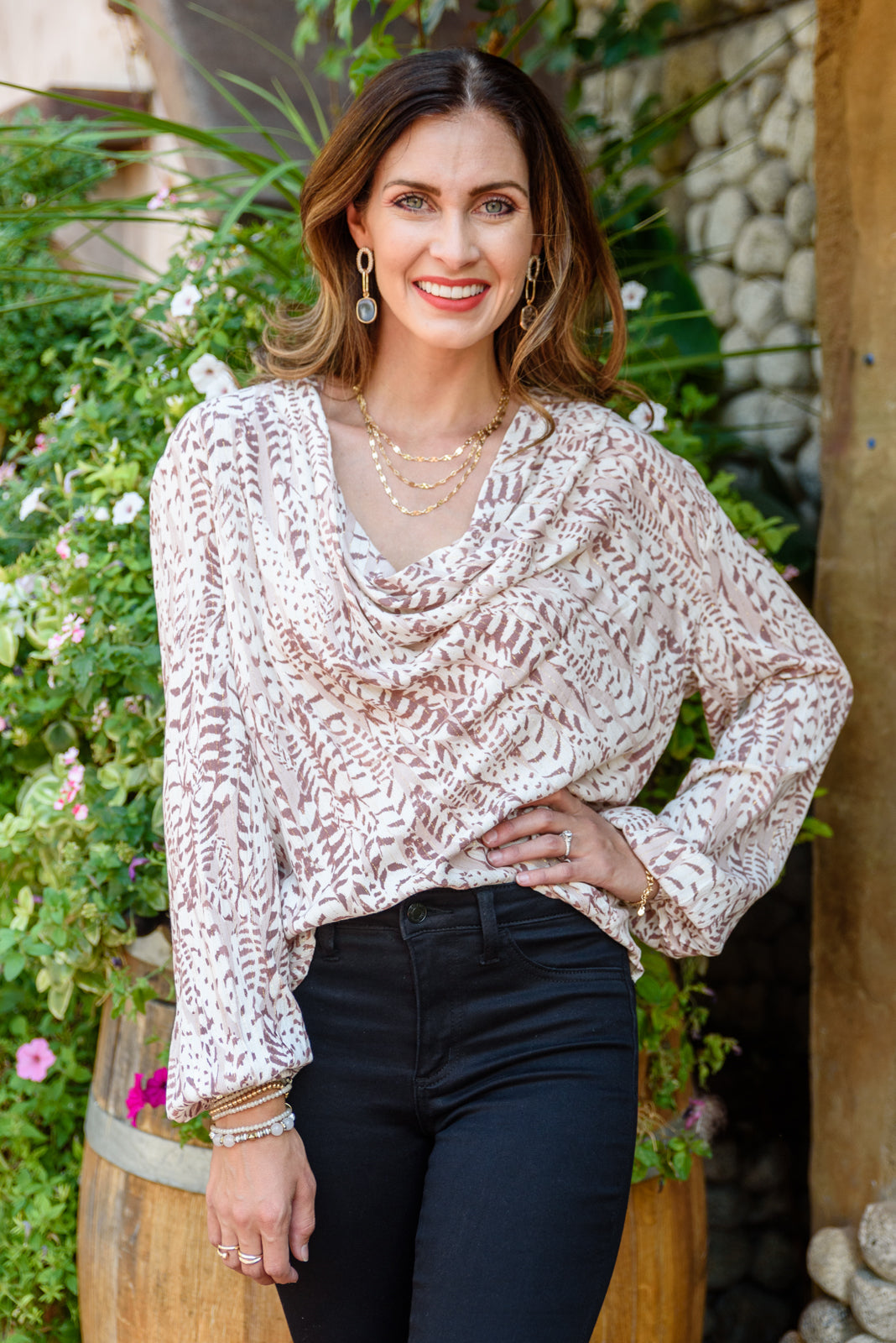 Andree by Unit Take Flight Cowl Neck Top Womens