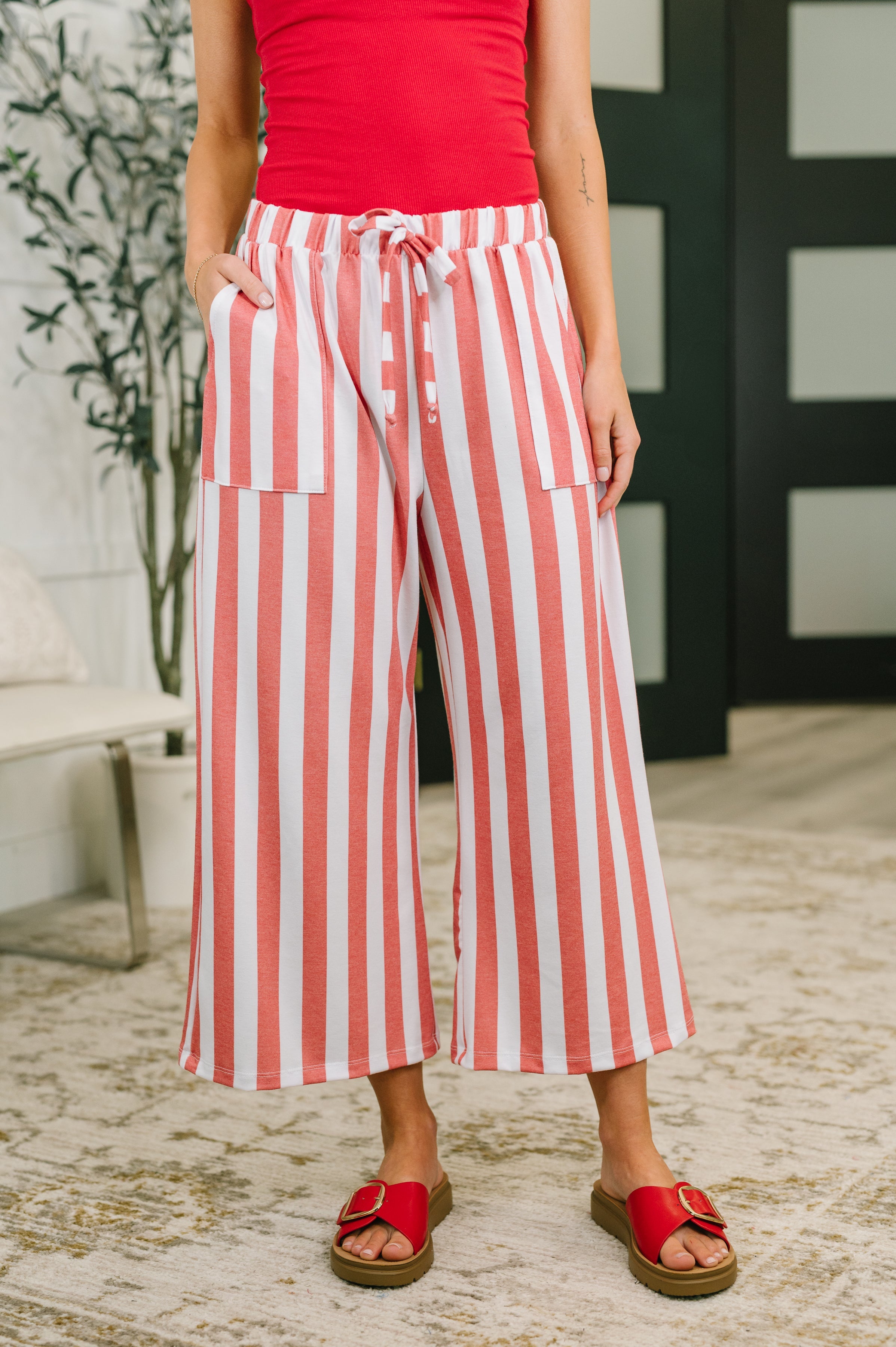 Take Your Time High Waisted Wide Leg Bottoms Womens