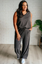 Rae Mode Taking It Easy Tank and Pants Set in Black Sets