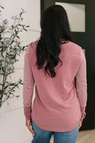 7th Ray Talk to Me Long Sleeve Henley in Vintage Marsala Womens