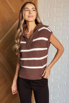 One Eleven North Tea Service 1/4 Zip Sleeveless Sweater Shirts & Tops