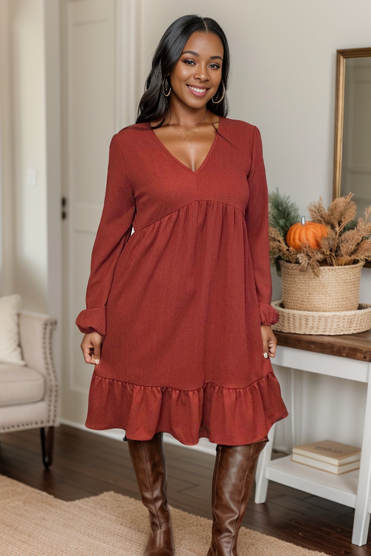 Heimish Cinnamon Thankful For Everything Dress BoutiqueSimplified