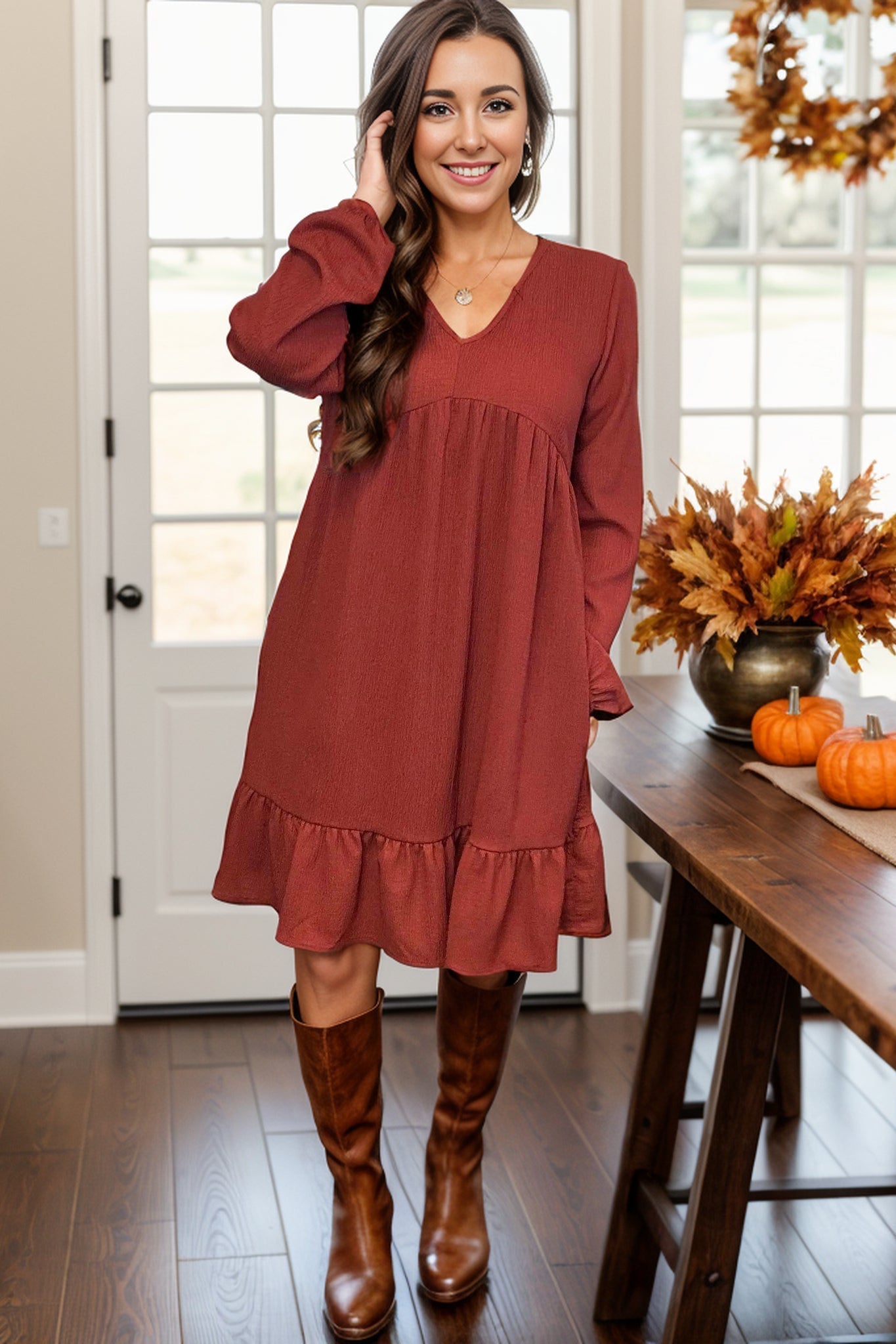 Heimish Cinnamon Thankful For Everything Dress BoutiqueSimplified