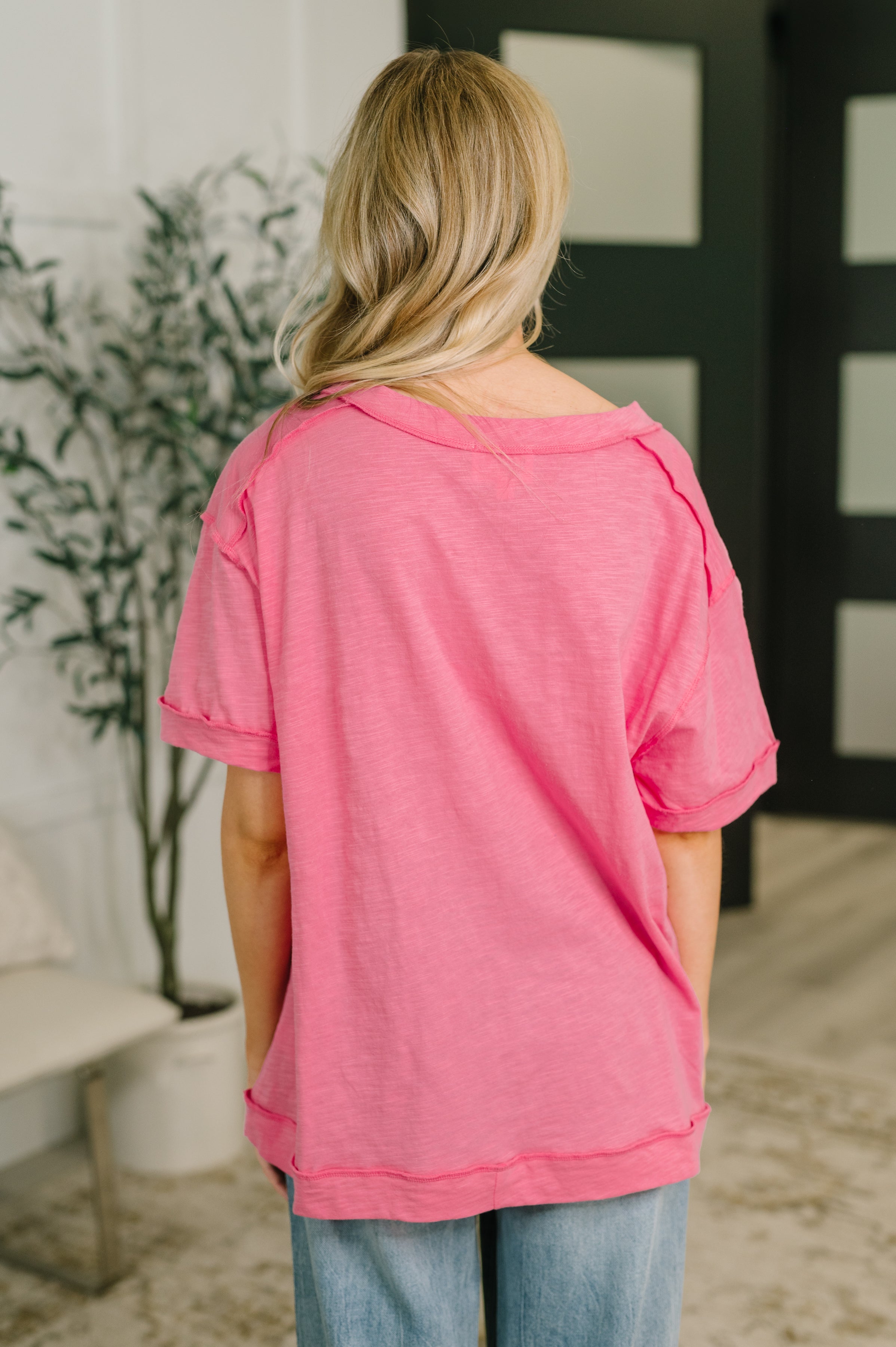 Thanks To You Relaxed Tee in Pink Womens