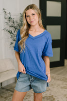 Thanks To You Relaxed Tee in Royal Blue Womens