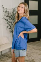 Thanks To You Relaxed Tee in Royal Blue Womens