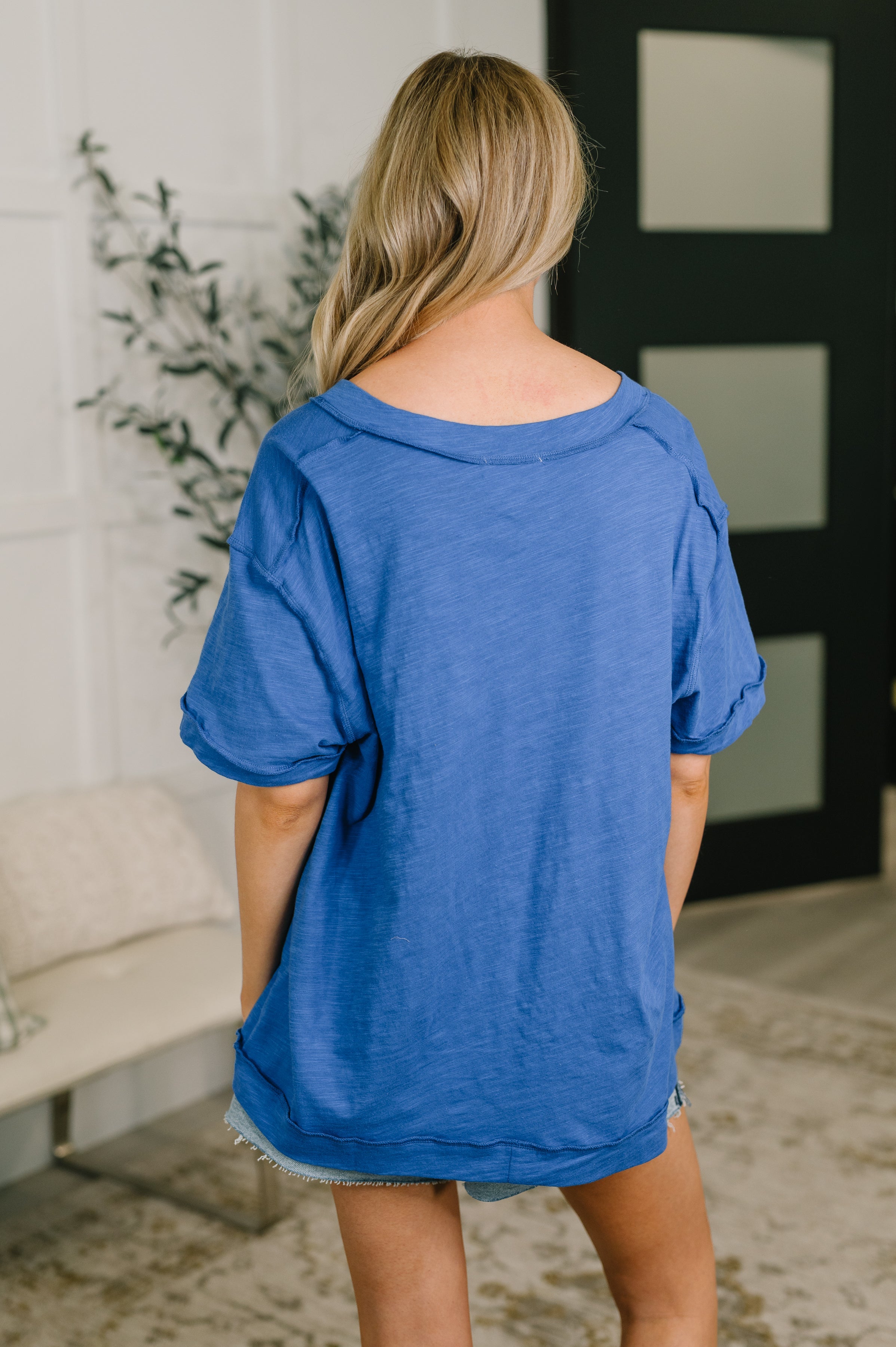 Thanks To You Relaxed Tee in Royal Blue Womens
