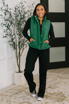 Zenana Puffer Vest in Hunter Green Womens