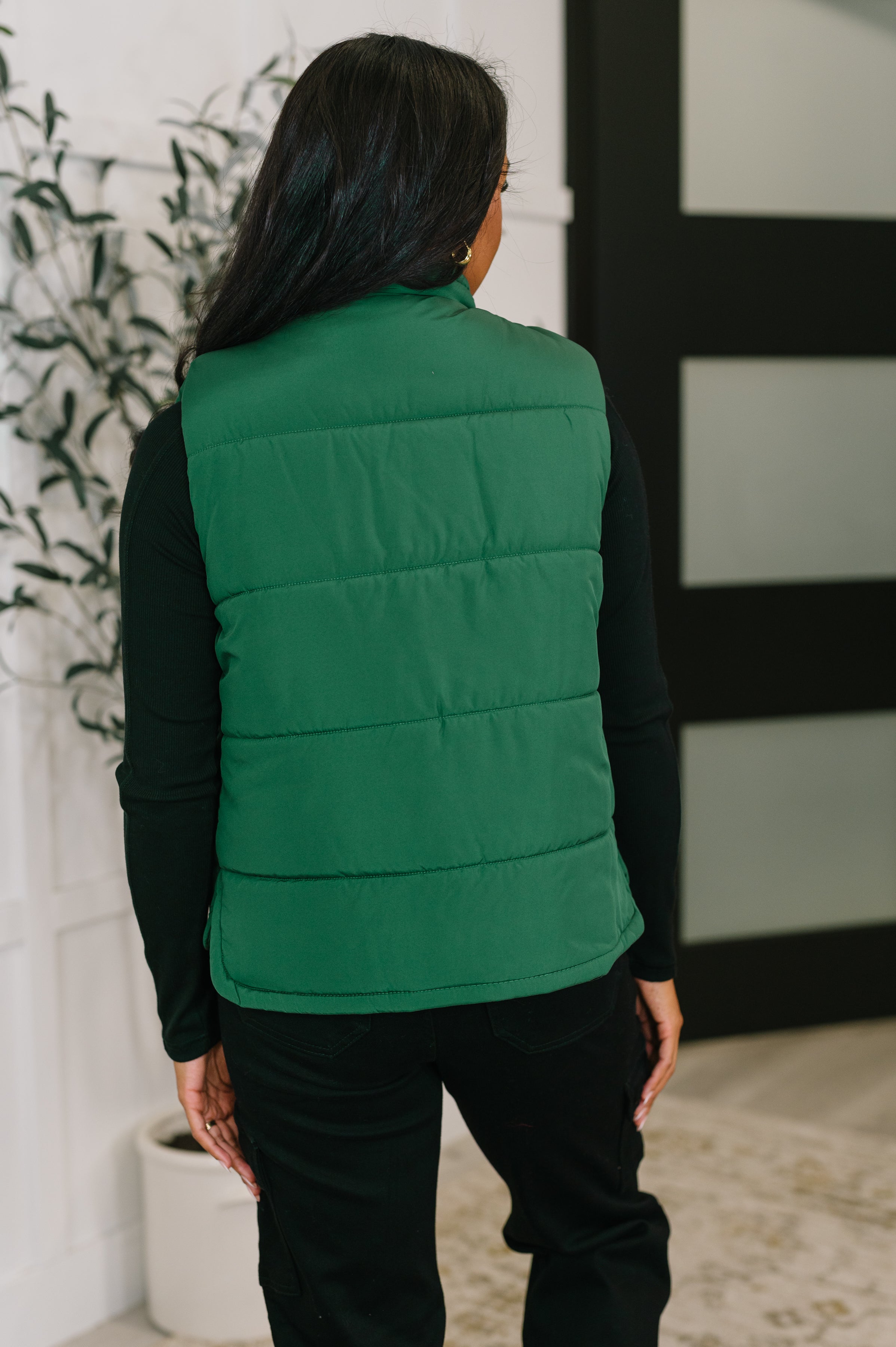 Zenana Puffer Vest in Hunter Green Womens