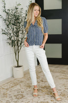 Lovelo The Darling Detail Collared Blouse in Denim Womens