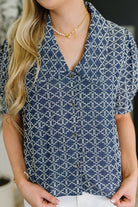 Lovelo The Darling Detail Collared Blouse in Denim Womens